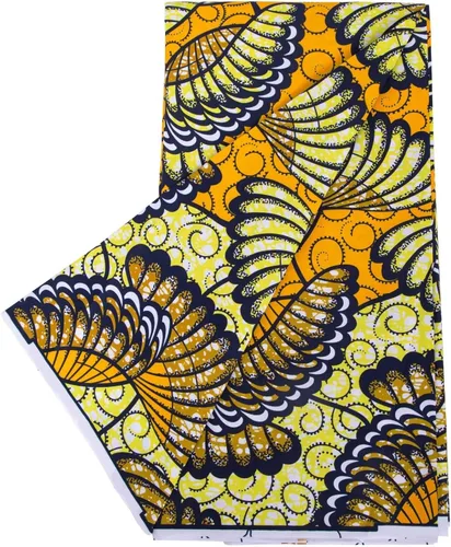 Vista 3 de BintaRealWax Tela africana de 6 yardas de tela tribal con estampado de cera vintage Ankara para coser vestido de fiesta