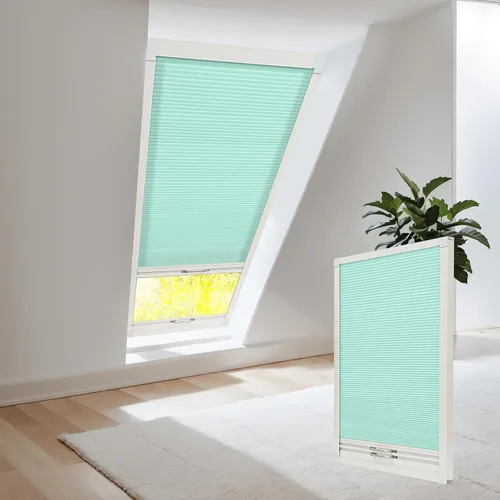Vista 33 de Persianas de tragaluz con bloqueo de luz para techo, persianas celulares sin cables, aislamiento térmico, persianas de panal para techo, ventanas