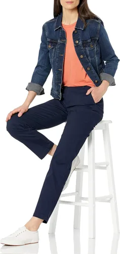 Vista 4 de Tienda Essentials Pantalón chino de sarga elástica con curvas y corte recto para mujer