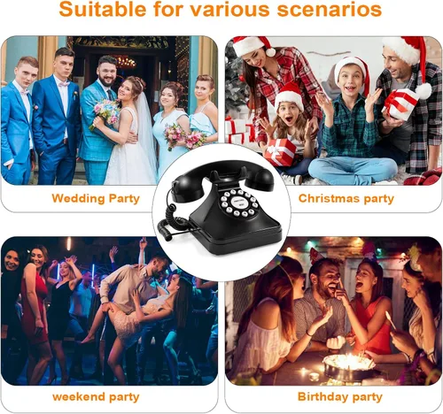 Vista 2 de Libro de Invitados de Boda con Audio, Teléfono de Boda para Grabar Mensajes de Voz, Libro de Invitados Retro para Boda o Fiesta de Cumpleaños
