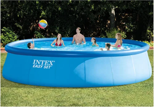 Vista 3 de Intex Piscina redonda inflable, cubierta solar redonda de 18 pies y filtro tipo A (paquete de 6)