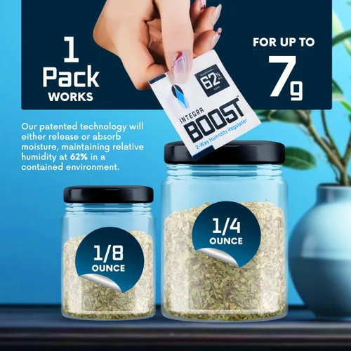 Vista 3 de Integra Boost Paquete de control de humedad de 2 vías – Tecnología patentada para el control de la humedad – Preserve el sabor y mantenga el 62%