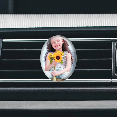 Vista 9 de Accesorios personalizados para ventilación de coche con foto y texto, clips personalizados para ventilación de aire para mujeres, hombres, niños