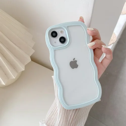 Vista 18 de QLTYPRI Funda compatible con iPhone 7/8/SE, bonita funda transparente con marco ondulado rizado para niñas y mujeres, funda protectora de TPU