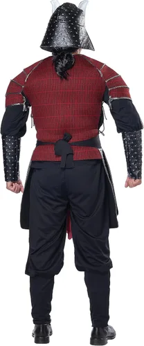 Vista 3 de Disfraz de guerrero samurái para hombre, Rojo