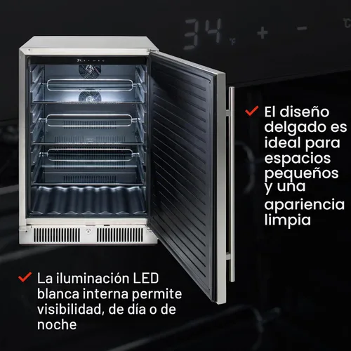 Vista 3 de Blaze Refrigerador compacto clasificado para exteriores de 24 pulgadas Refrigerador de acero inoxidable de 5.5 pies cúbicos con iluminación LED