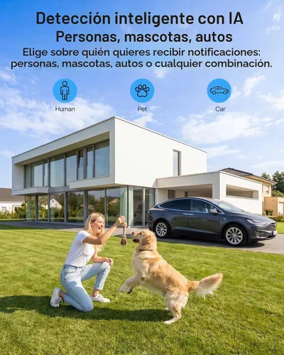 Vista 9 de VIMTAG 2.5K Pan/Tilt Cámara de seguridad para exteriores con cable para el hogar, WiFi de doble banda