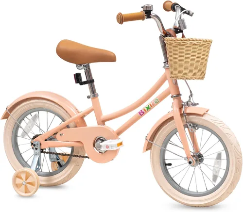 Vista 14 de Bixike Bicicleta de diseño retro para niñas con cesta y freno de posavasos para niños de 3 a 13 años, bicicleta de crucero de 14, 16, 18 pulgadas