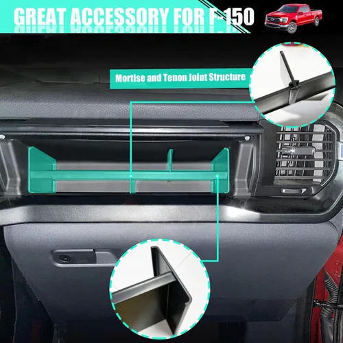 Vista 3 de Compatible con organizador de guanteras Ford F150 2021 2022 2023 2024 – Organizador de consola central, divisor de almacenamiento interno, caja
