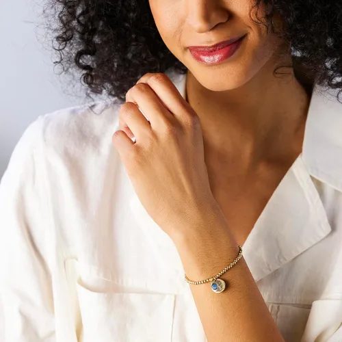 Vista 5 de DEMDACO Pulsera elástica de piedra natal para mujer, talla única, se adapta a la mayoría de pulseras de cristal y latón