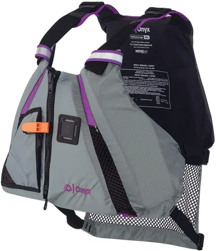 Vista 9 de Onyx Chaleco de remo dinámico MoveVent aprobado por la Guardia Costera y Transporte de Estados Unidos para adultos para kayak, piragüismo, surf