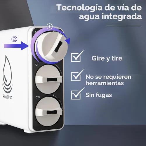 Vista 6 de PureDrop Sistema de filtro de agua para debajo del fregadero sin tanque