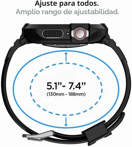 Vista 3 de Spigen for Apple Watch 45/44mm 41/40mm Band Case Negro