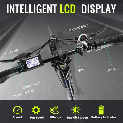 Vista 3 de Vivi Bicicleta eléctrica 20 "x3.0 MT20UL Fat Tire Bicicleta eléctrica con 48V 499.2WH batería extraíble