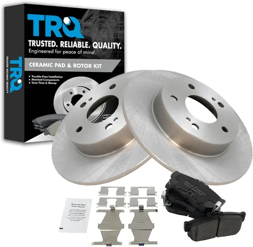 Vista 171 de TRQ Juego de pastillas de freno y rotor de cerámica trasera compatible con Honda Accord V6 1998-02 3.0L con frenos de disco traseros 02-06 Acura RSX