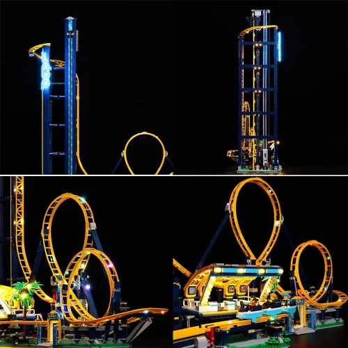 Vista 6 de Kit de luz LED RC compatible con Lego 10303, kit de iluminación decorativa para (Loop Coaster 10303) modelo de bloques de construcción