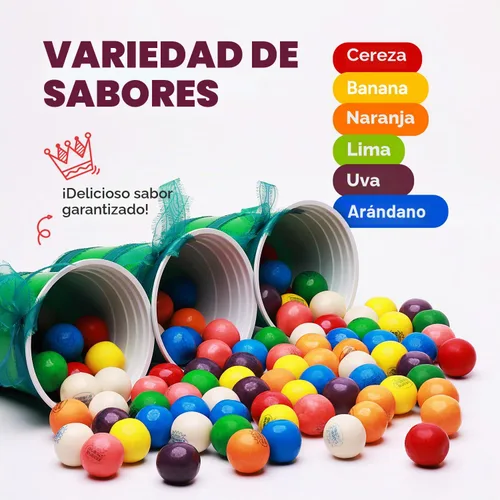 Vista 9 de Bolas de chicle para máquina de chicles – Bolas de goma grandes de 1 pulgada a granel – Recambios de máquina de chicles de 1.7 libras – 96 bolas