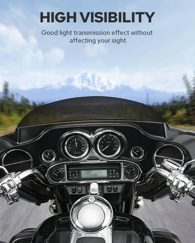 Vista 3 de Benlari Parabrisas negro de 5 pulgadas para Harley 1996-2013 Davidson Touring Street Glide Electra Glide Ultra Classic FLHTK FLHTI FLHT FLHTCU Tri