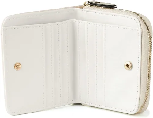 Vista 2 de uxcell Billeteras pequeñas con cremallera de párrafo y tarjetero para mujer, Blanco