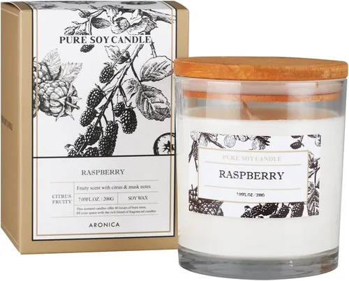 Vista 14 de Aronica Regalos de Anfitriona de Alta Gama para Mujer, Vela de Bambú y Jazmín, Velas de Soja para el Hogar Perfumado, Velas Naturales de Verano
