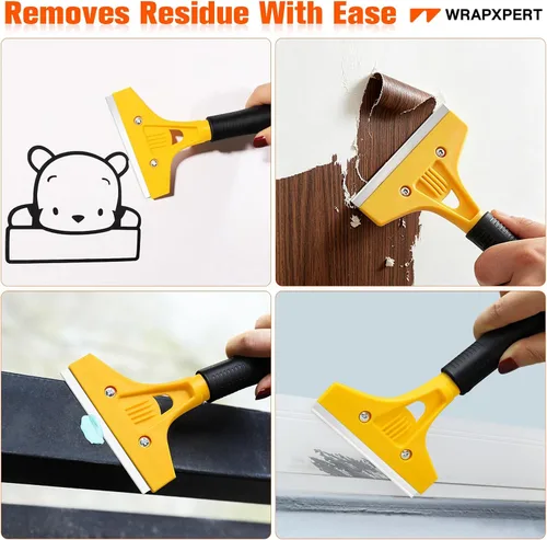 Vista 3 de WRAPXPERT Cuchilla raspadora de 4 pulgadas, 100 piezas de repuesto para limpiar la pared de vidrio Ventanas Estufa