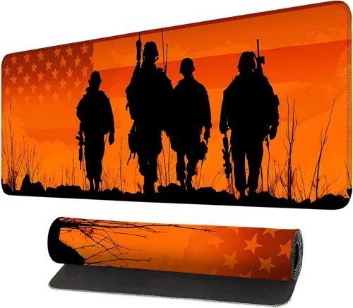 Vista 29 de Alfombrilla de mouse extragrande para juegos con base de goma antideslizante, impermeable para teclado, mouse y oficina, perfecta para jugadores