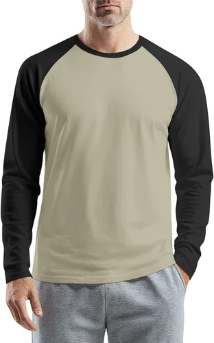 Vista 21 de Camisas de manga larga para hombre, camiseta casual de cuello redondo, suave, elástica, M-3XL