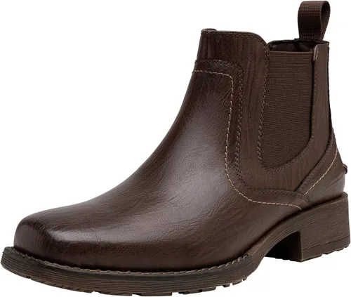 Vista 6 de Jousen Chelsea - Botas de vestir para hombre, con punta cuadrada, estilo casual, sin cordones