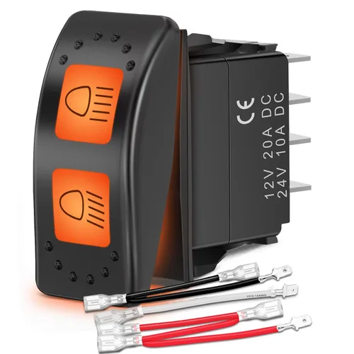 Vista 24 de Nilight - Interruptor basculante de luces de respaldo para UTV, encendido/apagado, interruptor de barra de luz LED de 5 pines SPST