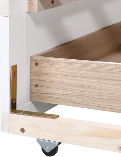 Vista 9 de Sofá cama extensible de madera con dos cajones de almacenamiento, sofá cama para dormitorio, sala de estar, tamaño individual/king
