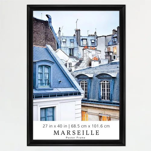 Vista 10 de MCS Marseille - Marco para póster de 16 x 24 pulgadas, color negro, vertical y horizontal, para colgar en la pared, marco grande para fotos, obras