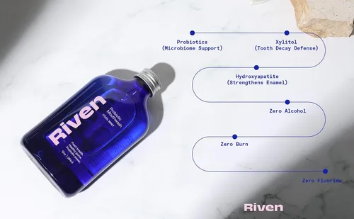 Vista 5 de Riven Enjuague bucal probiótico, paquete de 2 unidades, fabricado en Estados Unidos, enjuague oral equilibrador de pH con probióticos, sin flúor