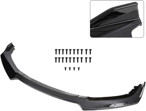 Vista 6 de OCPTY 3 alerones de parachoques delantero de coche negro brillante para Honda Civic 2016-2020