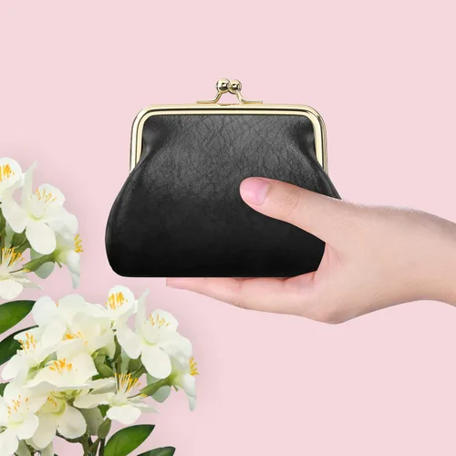 Vista 2 de Monedero pequeño, monedero de piel sintética, monedero con cierre, monedero de automóvil para mujeres, hombres, niños y niñas, Negro -, Moda