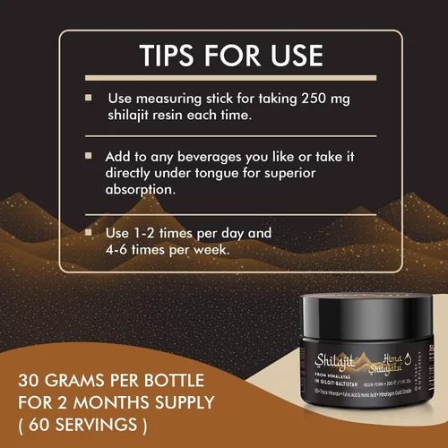 Vista 6 de Shilajit - Shilajit de resina pura del Himalaya, grado dorado, 100 % puro, con ácido fúlvico y complejo de minerales traza de 85 + para energía