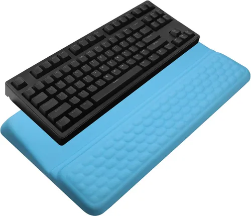 Vista 18 de Soporte para teclado de computadora con reposamuñecas, soporte ergonómico inclinado para teclado - Elevador de teclado con almohadilla para muñeca