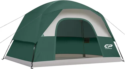 Vista 11 de CAMPROS CP Camping Tent 2/4/6 Person, Waterproof Windproof Double Layer Dome Tent, Easy Setup with Large Mesh Windows & Wide Door for Outdoor