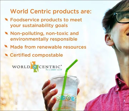 Vista 2 de World Centric - Vasos de papel 100% compostables, hechos de papel certificado FSC, forro biológico a base de plantas, para bebidas calientes