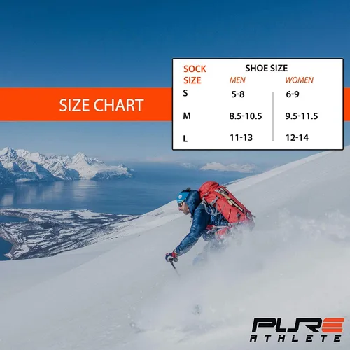 Vista 6 de Pure Athlete Calcetines de esquí de lana cálida de invierno Paquete de snowboard merino para mujer