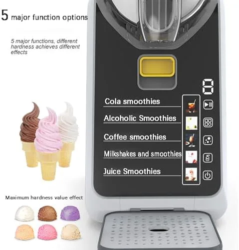 Vista 3 de Máquina comercial para granizados – Máquina de bebidas congeladas de enfriamiento rápido, capacidad de 2 litros, limpieza automática, 5 programas