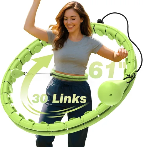 Vista 10 de JKSHMYT Infinity Weighted Hula Exercise Hoop, for Adults Women Weight Loss Plus Size, 30/26 Detachable Links