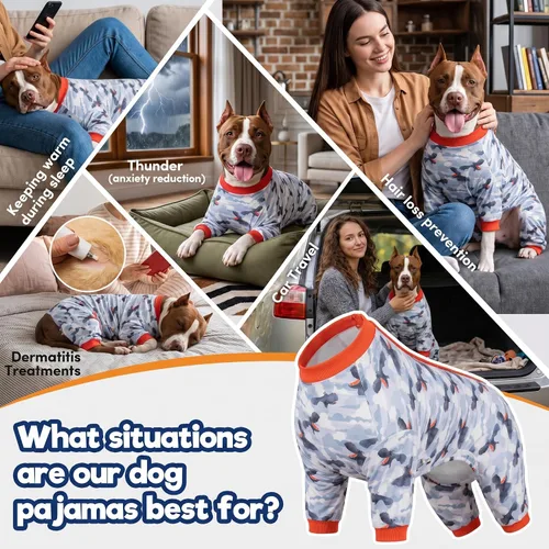 Vista 5 de LovinPet Bonitos trajes para perros grandes, estampado gris, talla M