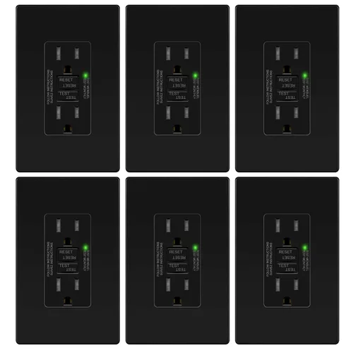 Vista 13 de TG Salida GFCI de 20 amperios, receptáculo eléctrico resistente a Negro
