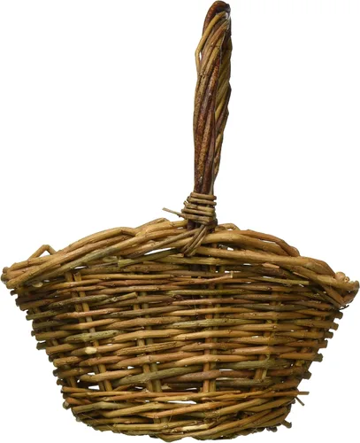 Vista 2 de Murataya Sangyo Willow Basket Small with Leather 5213 Width 7.9 x Depth 5.5 x Height 4.3 inches (20 x 14 x 11 cm) (Includes Handle 9.1 inches