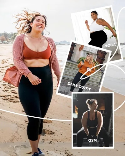 Vista 4 de HLTPRO Paquete de 3 leggings de talla grande para mujer (XL - 4X), pantalones suaves y elásticos de cintura alta para entrenamiento, correr, yoga