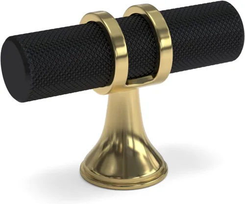 Vista 17 de goldenwarm Paquete de 5 pomos negros para gabinete, pomos de barra en T y tiradores de cajón para herrajes de armario, muebles de dormitorio