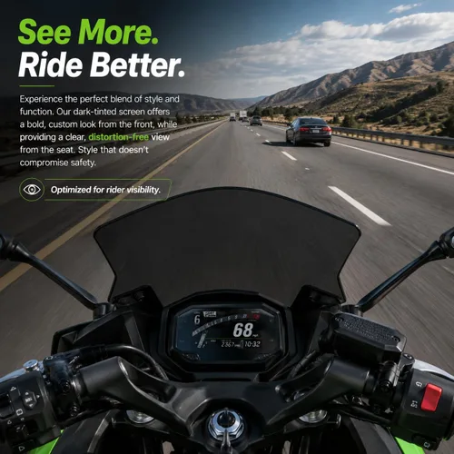 Vista 5 de Parabrisas para Ninja 650 ER6F 2020-2025 - PSLER Parabrisas Deflector de Viento Protector Carenado para 650 ER6F 2020-2025 (Negro)