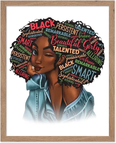 Vista 44 de Poster Master Póster motivacional vintage, impresión inspiradora retro, regalo para chica afro, amiga, reina negra, mujer afroamericana