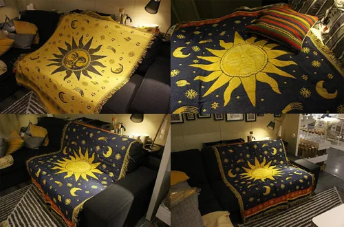 Vista 6 de Manta de 50 x 70 pulgadas de algodón con borlas decorativas