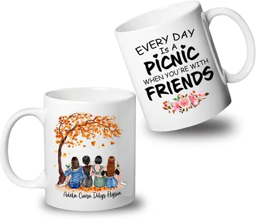 Vista 10 de Taza de café personalizada de la amistad para mejor amiga, regalo de taza del día de Galentine, regalo de taza de Navidad, taza de café